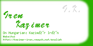 iren kazimer business card